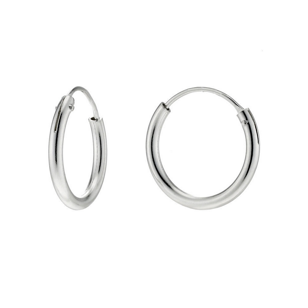 Hoop earring 925 silver hinged 1.5x10mm silver