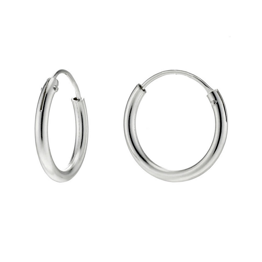 Hoop earring 925 silver hinged 1.5x12mm silver