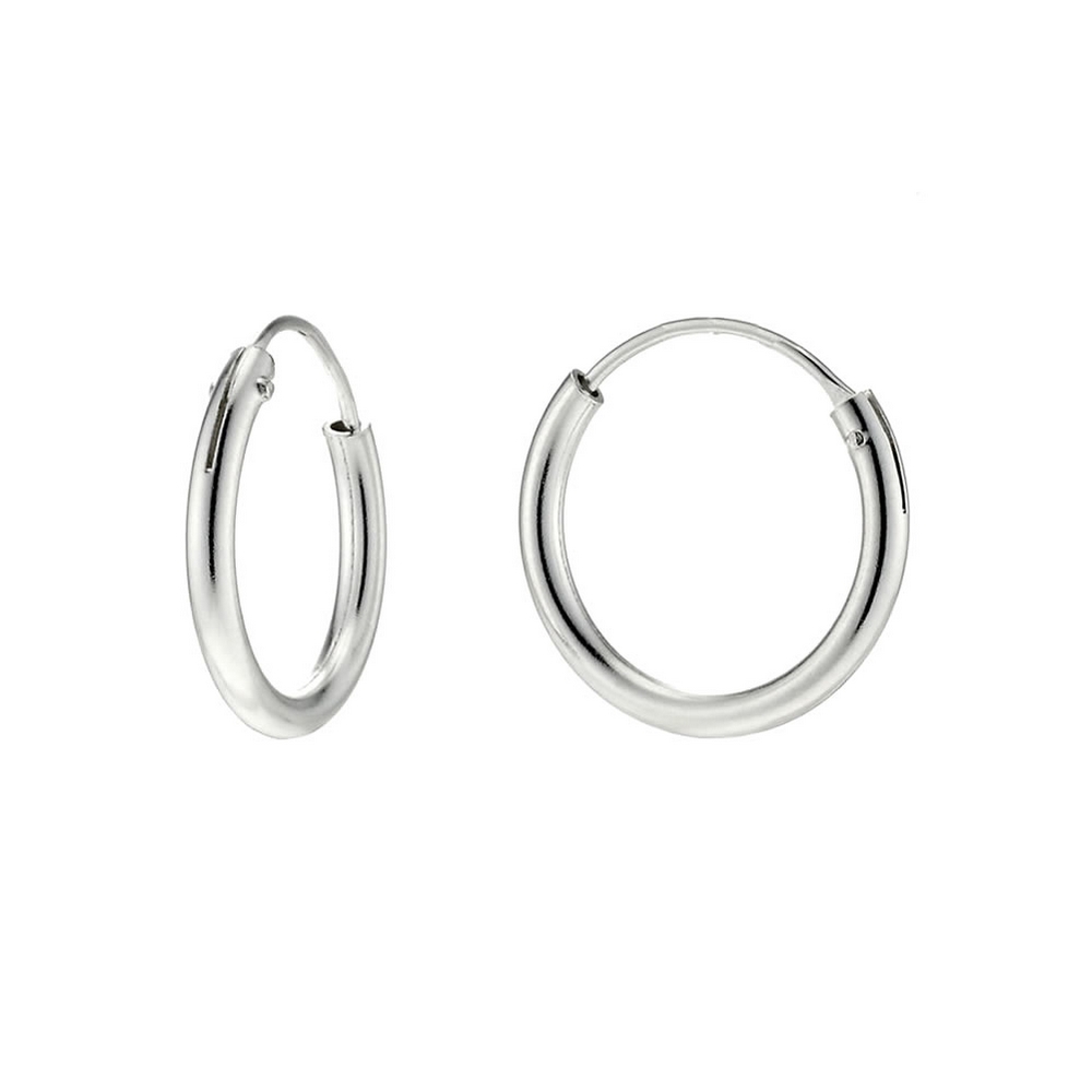 Hoop earring 925 silver hinged 1.5x14 mm silver