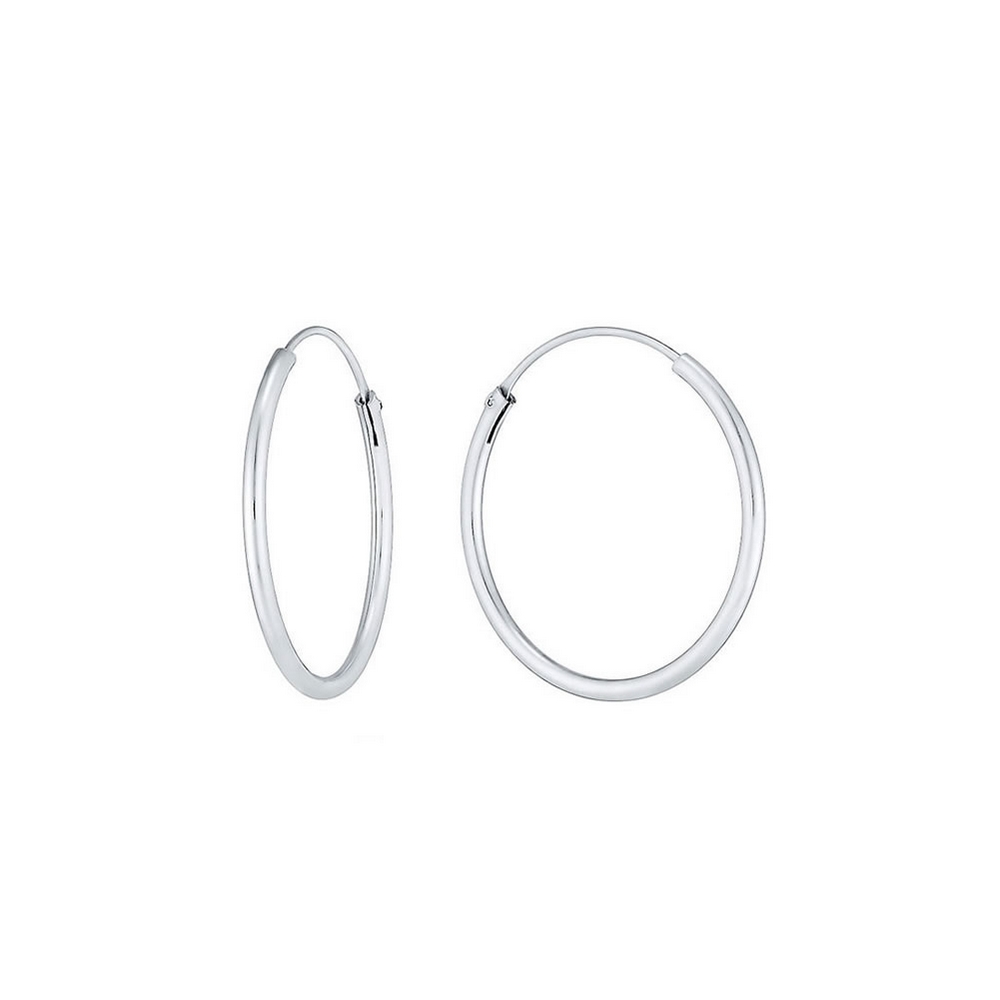 Hoop earring 925 silver hinged 1.5x 16mm silver