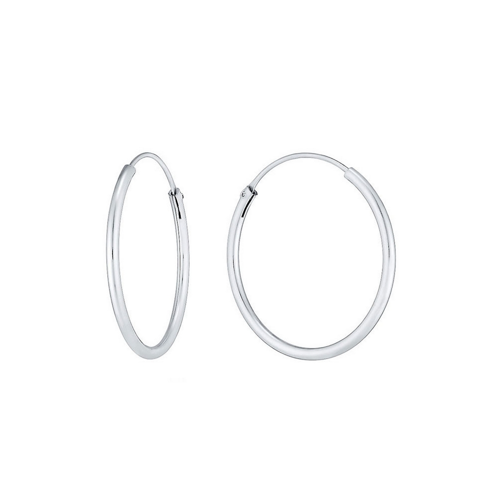 Hoop earring 925 silver hinged 1.5x18mm silver