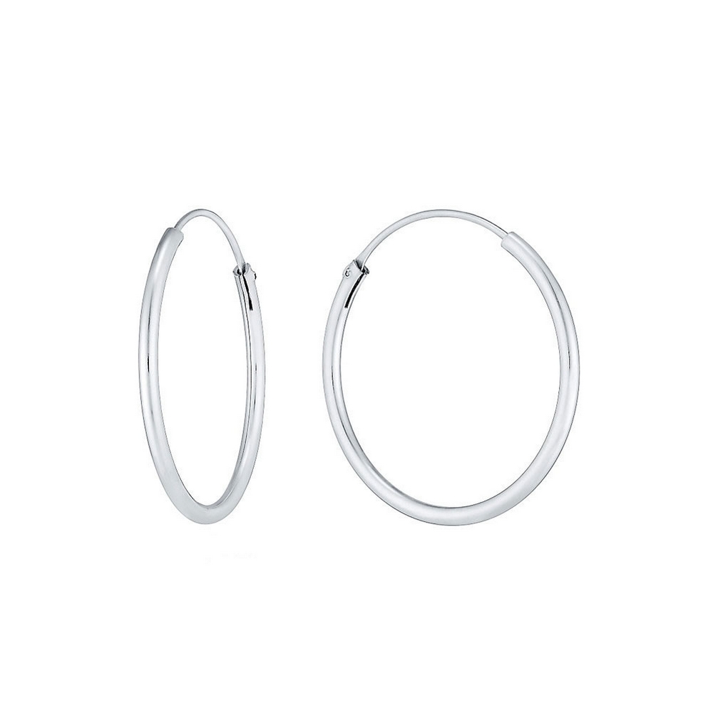 Hoop earring 925 silver hinged 1.5x20 mm silver