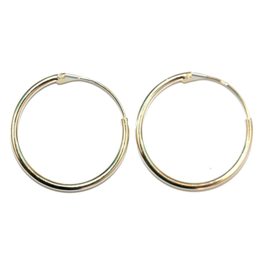Hoop earring 925 silver hinged 2X25mm silver