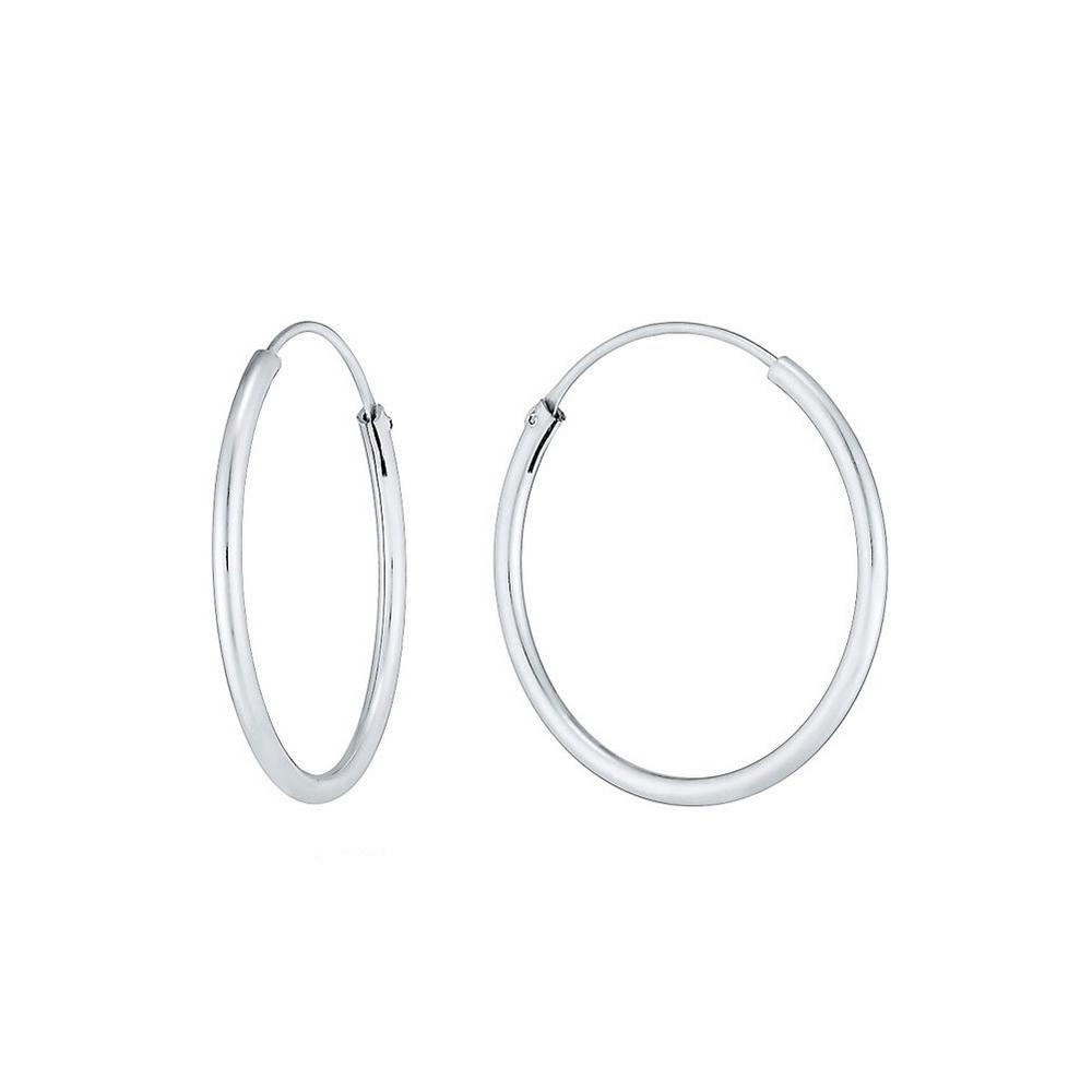 Hoop earring 925 silver hinged 1.5x30mm silver