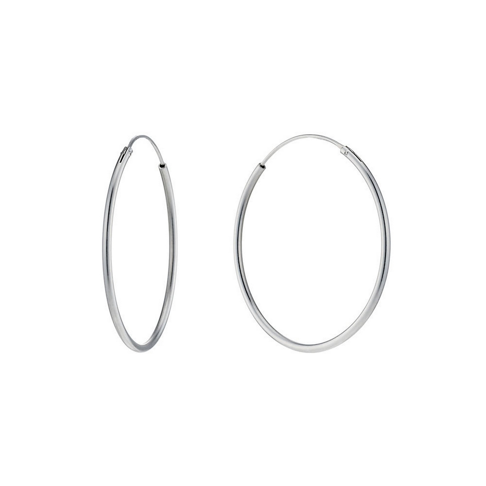 Hoop earring 925 silver hinged 1.5x40mm silver