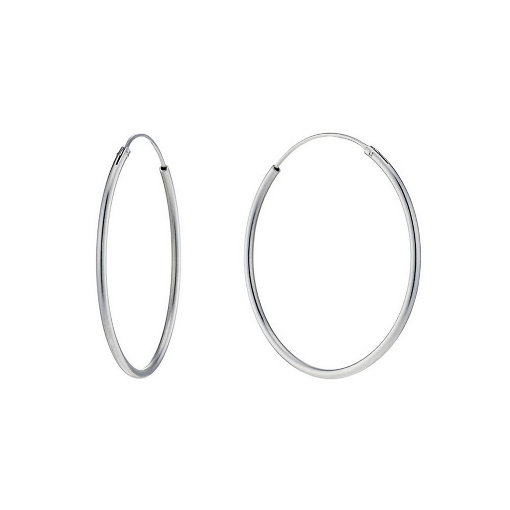 Hoop earring 925 silver hinged 1.5x45mm silver