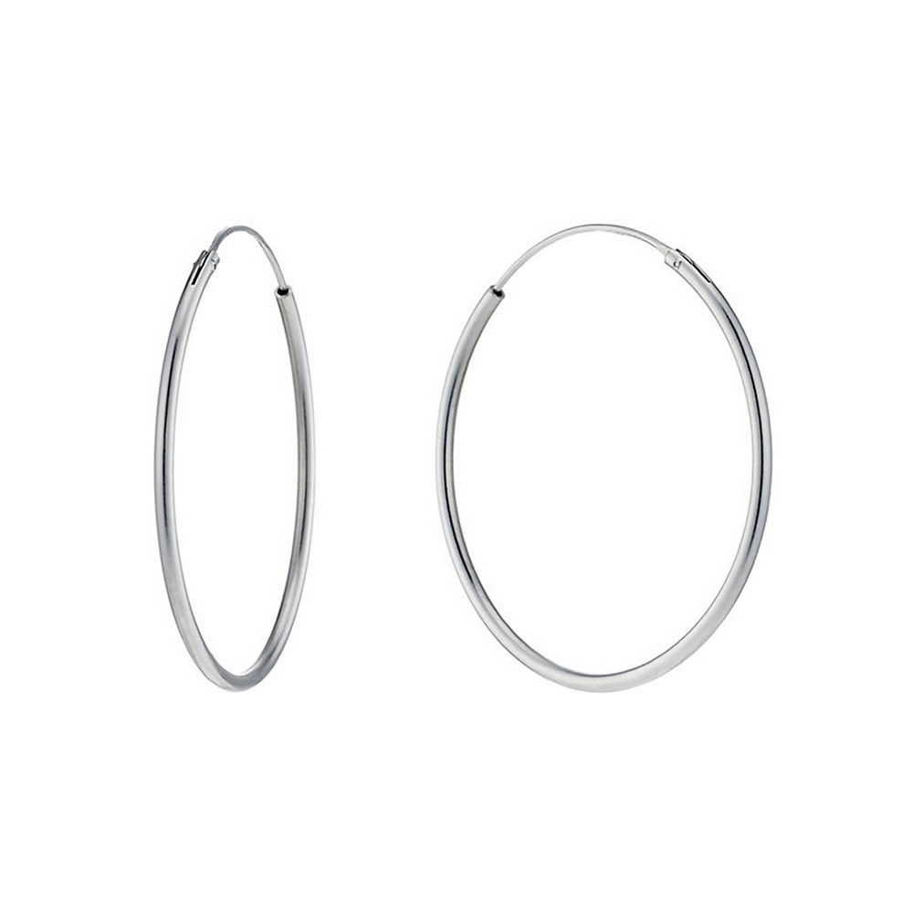 Hoop earring 925 silver hinged 2x55mm silver