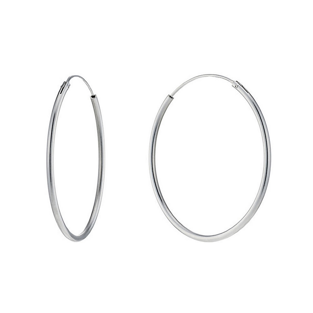 Hoop earring 925 silver hinged 2x60mm silver
