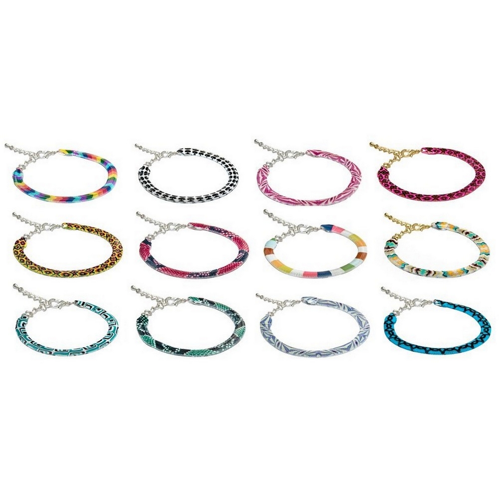 Bracelet op art print silk chain
