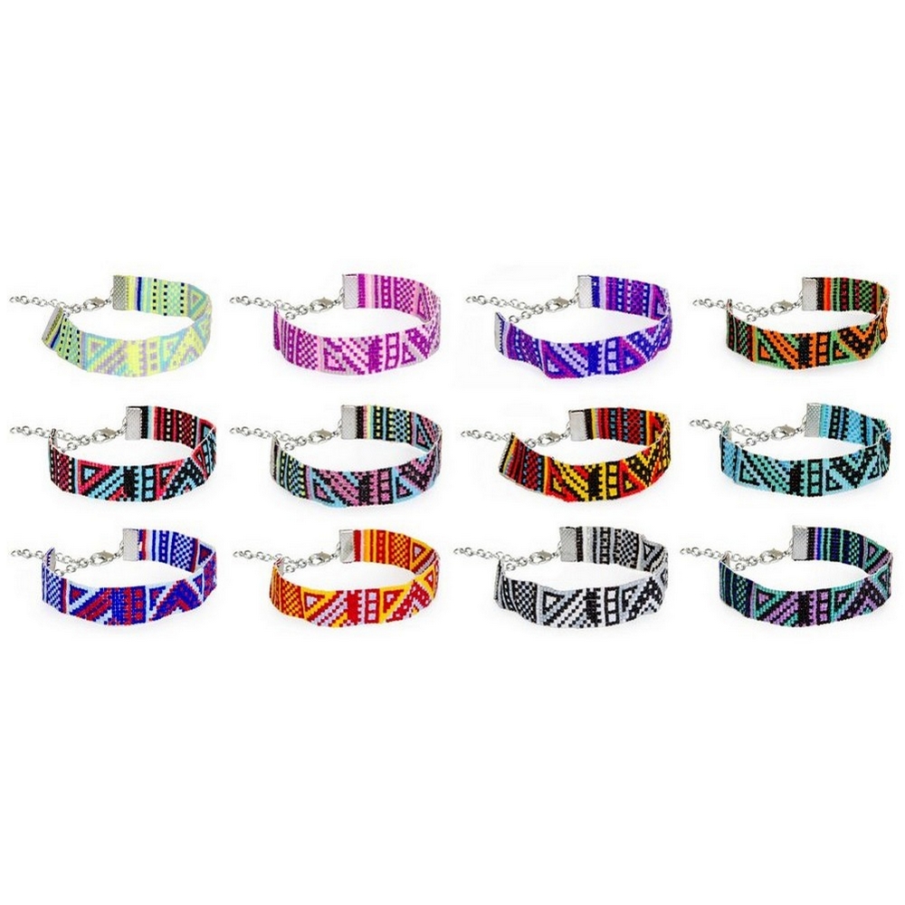 Bracelet glass aztec design with - Miyuki bead