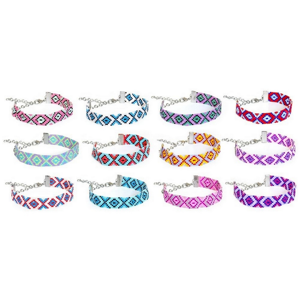 Bracelet glass diamond with Miyuki beads