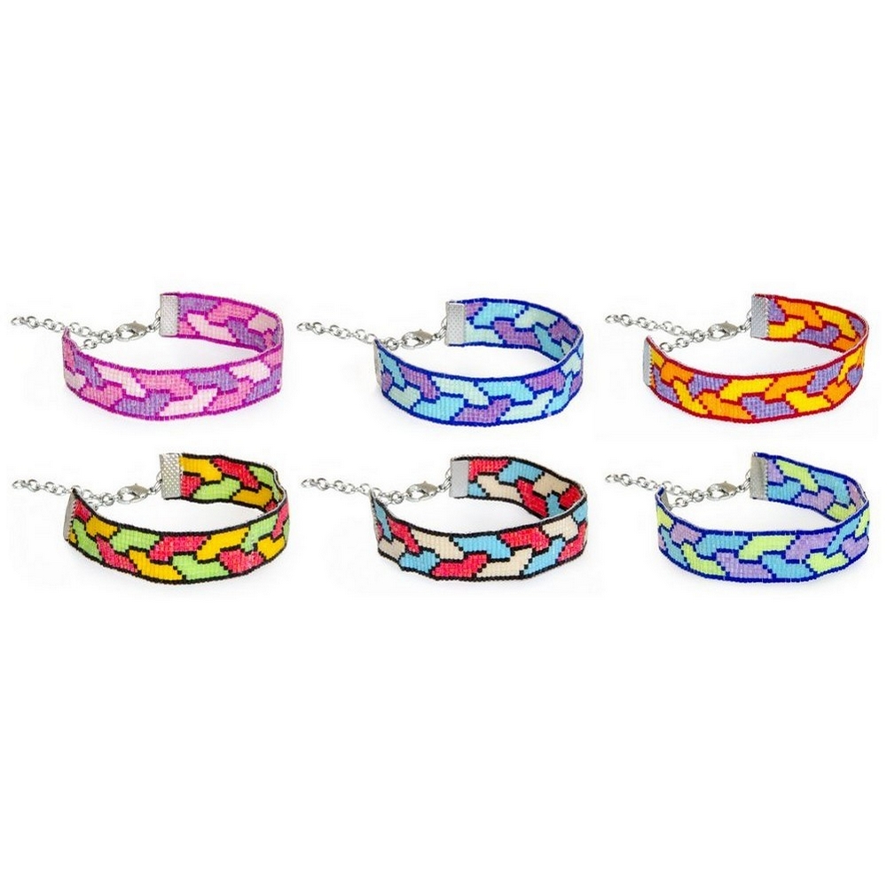 Bracelet glass plait with Miyuki beads