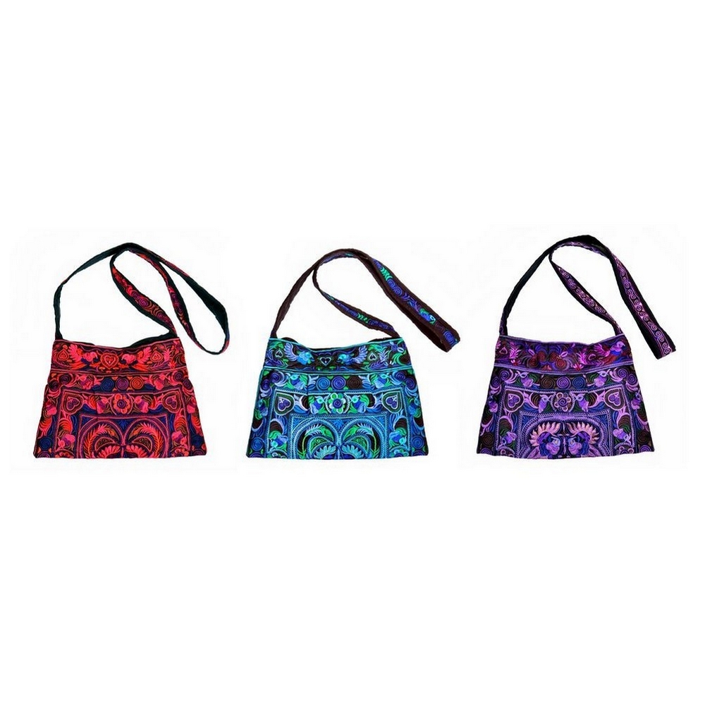 Shoulder bag cotton tonal embroidered Assorted Colours