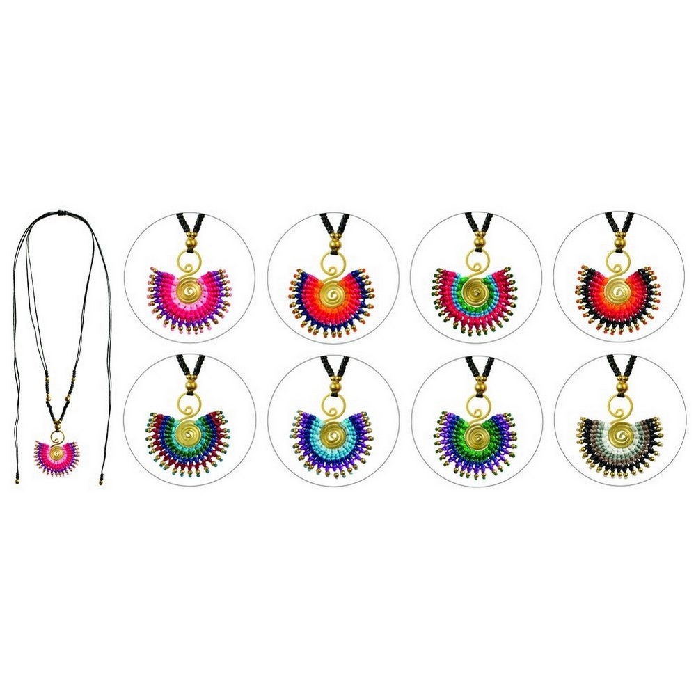 'Any length' necklace with a pendant glass sunburst
