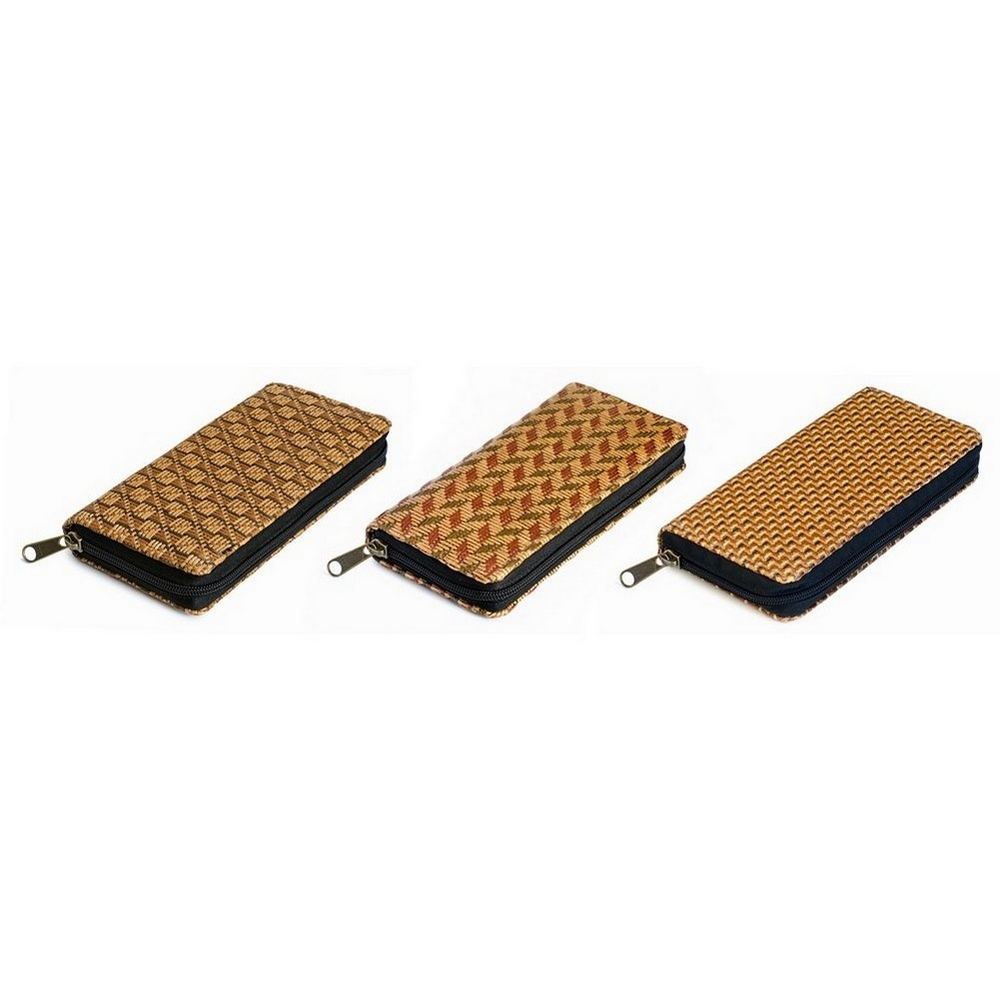 Zip wallet rattan weave appeal 3 assorted designs