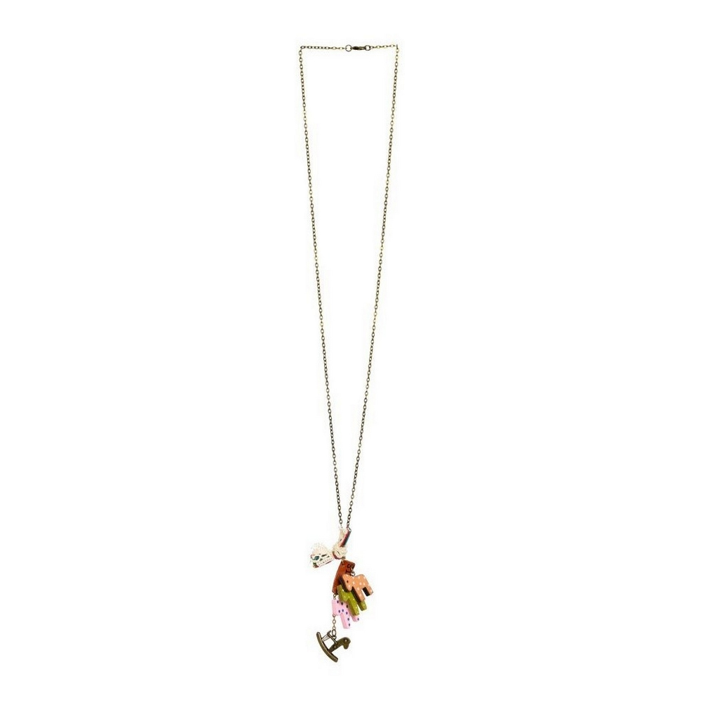 Necklace with a pendant rocking horse