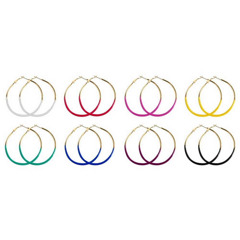 Hoop earring enamel circle