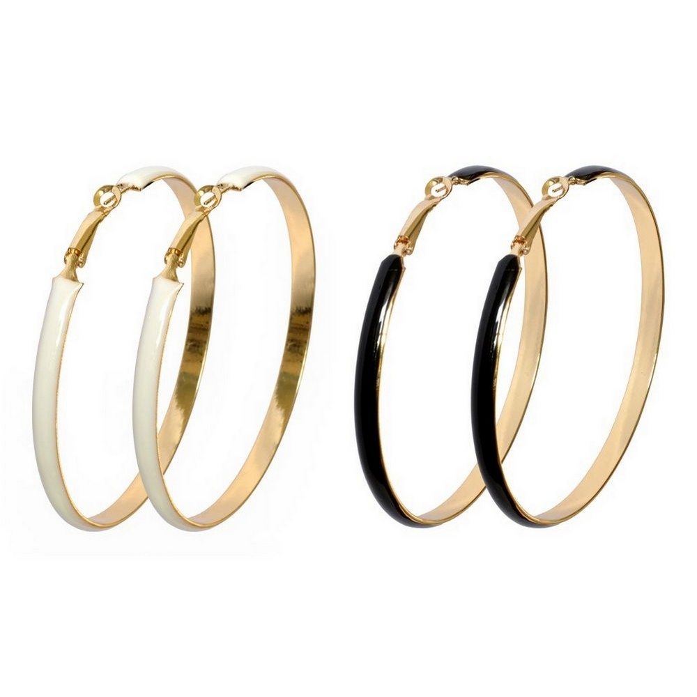 Hoop earring enamel large circle