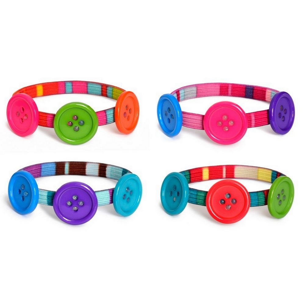 Bracelet stripe band with buttons