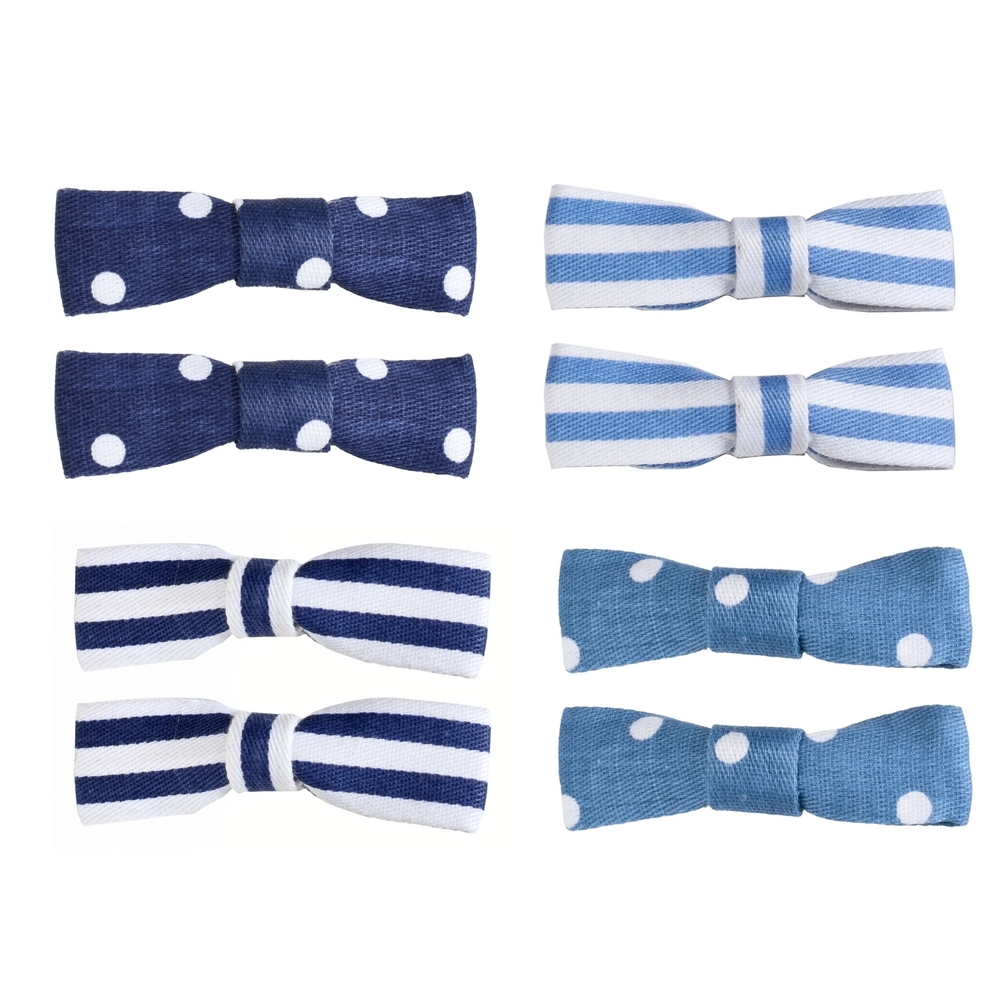 Hair grip cotton blue & white