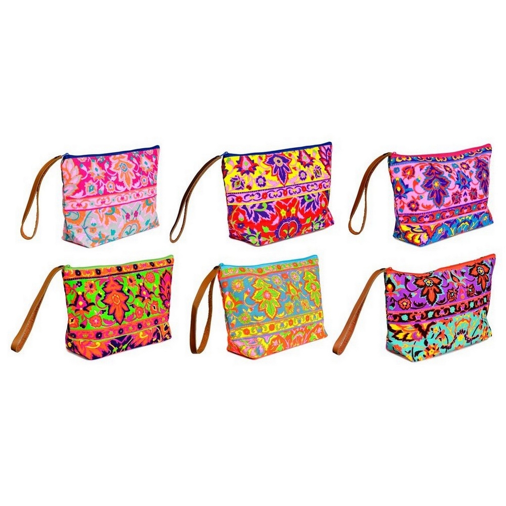 Cosmetic bag cotton neon screen print