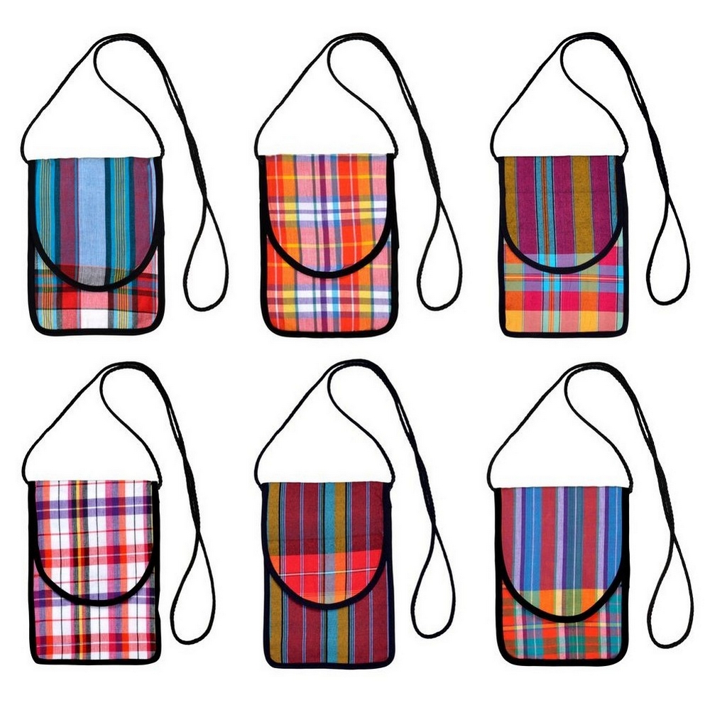 Shoulder bag cotton plaid