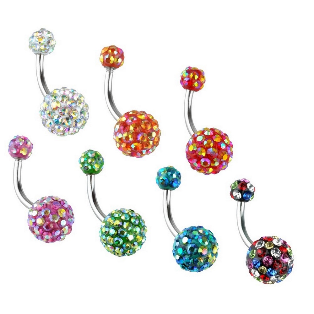 Body jewellery ferido stone belly bar