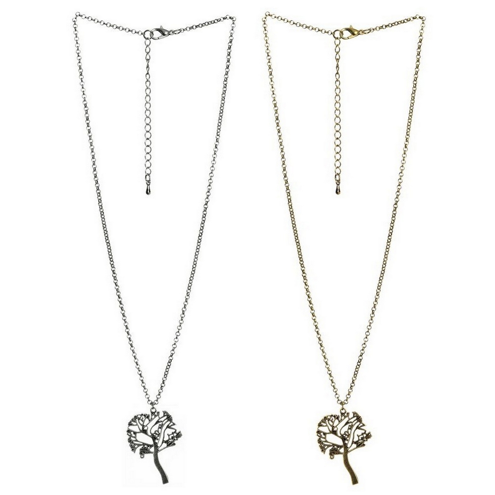 Necklace with a pendant tree in the wind
