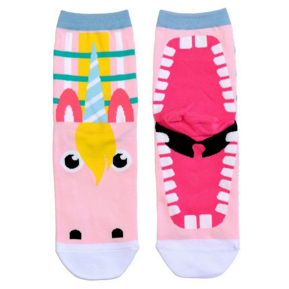 Socks cotton & spandex fairytale creatures unicorn pink