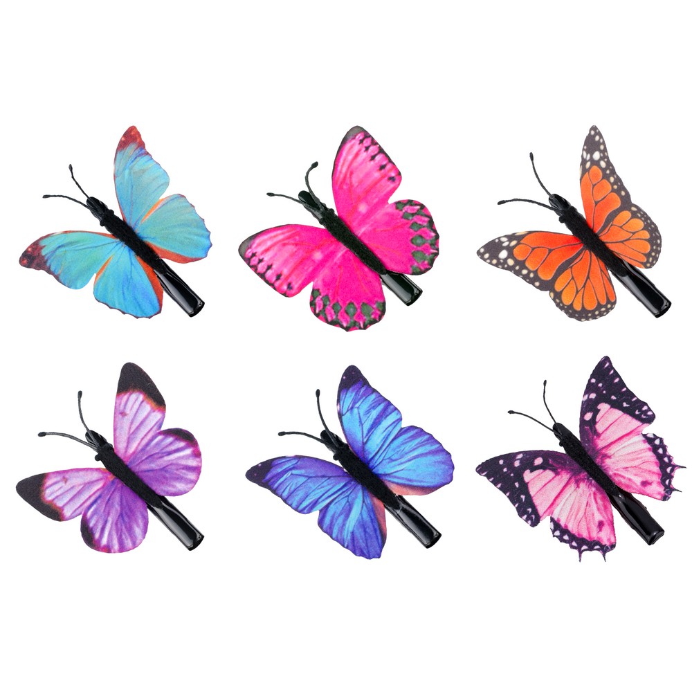 Hair grip fabric butterfly assorted colours
