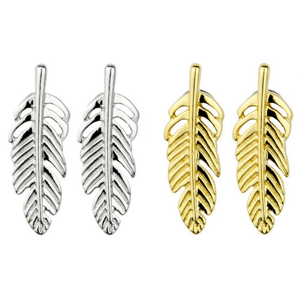 Stud earring feather
