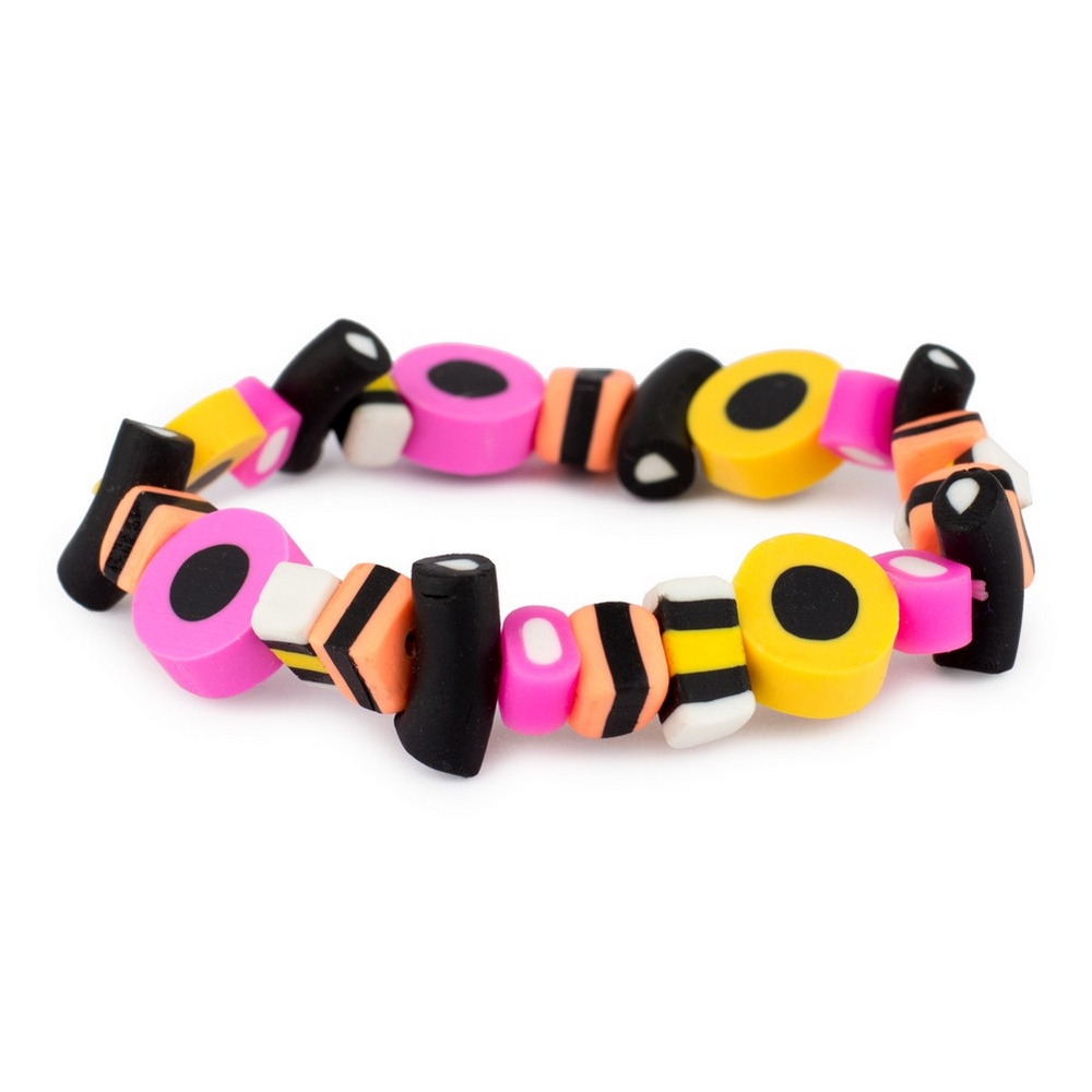 Bracelet resin liquorice allsorts multicoloured