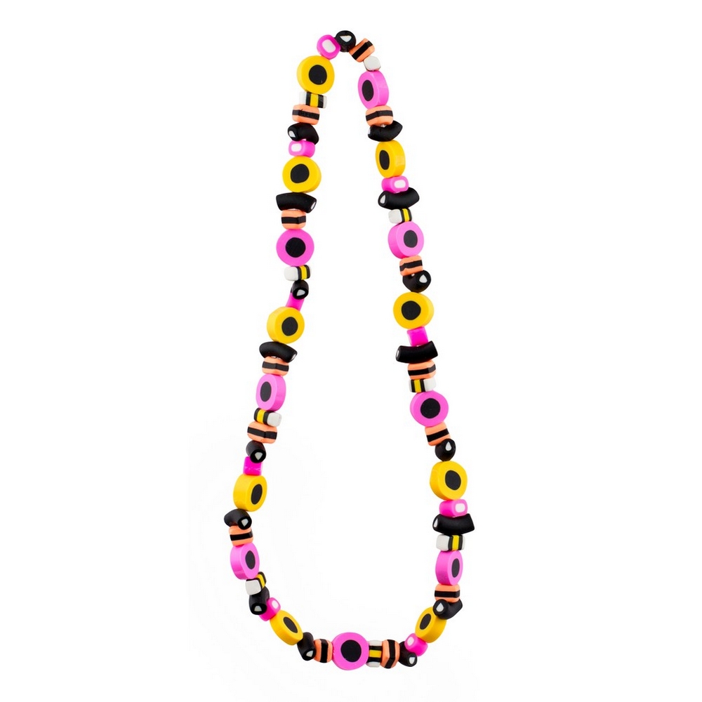 Bead string necklace resin liquorice allsorts multicoloured