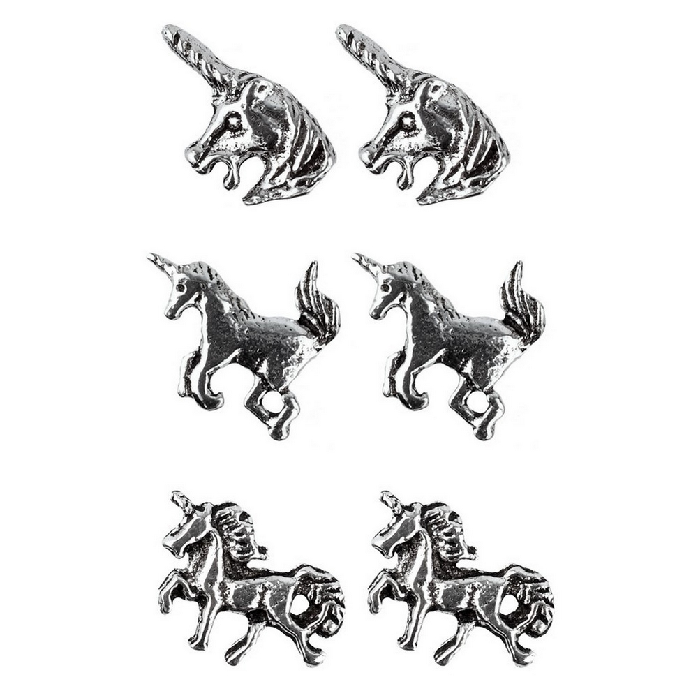 Stud earring 925 silver unicorn