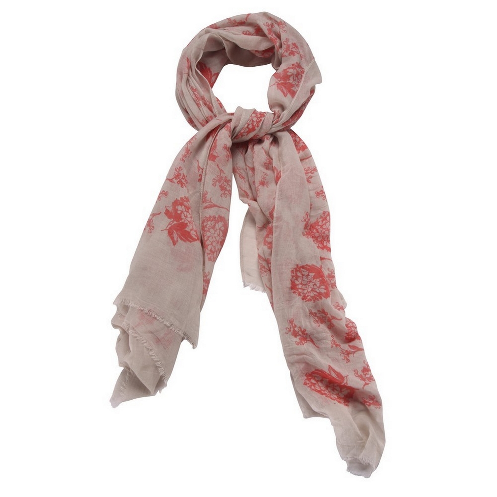 Scarf cotton floral etching cream