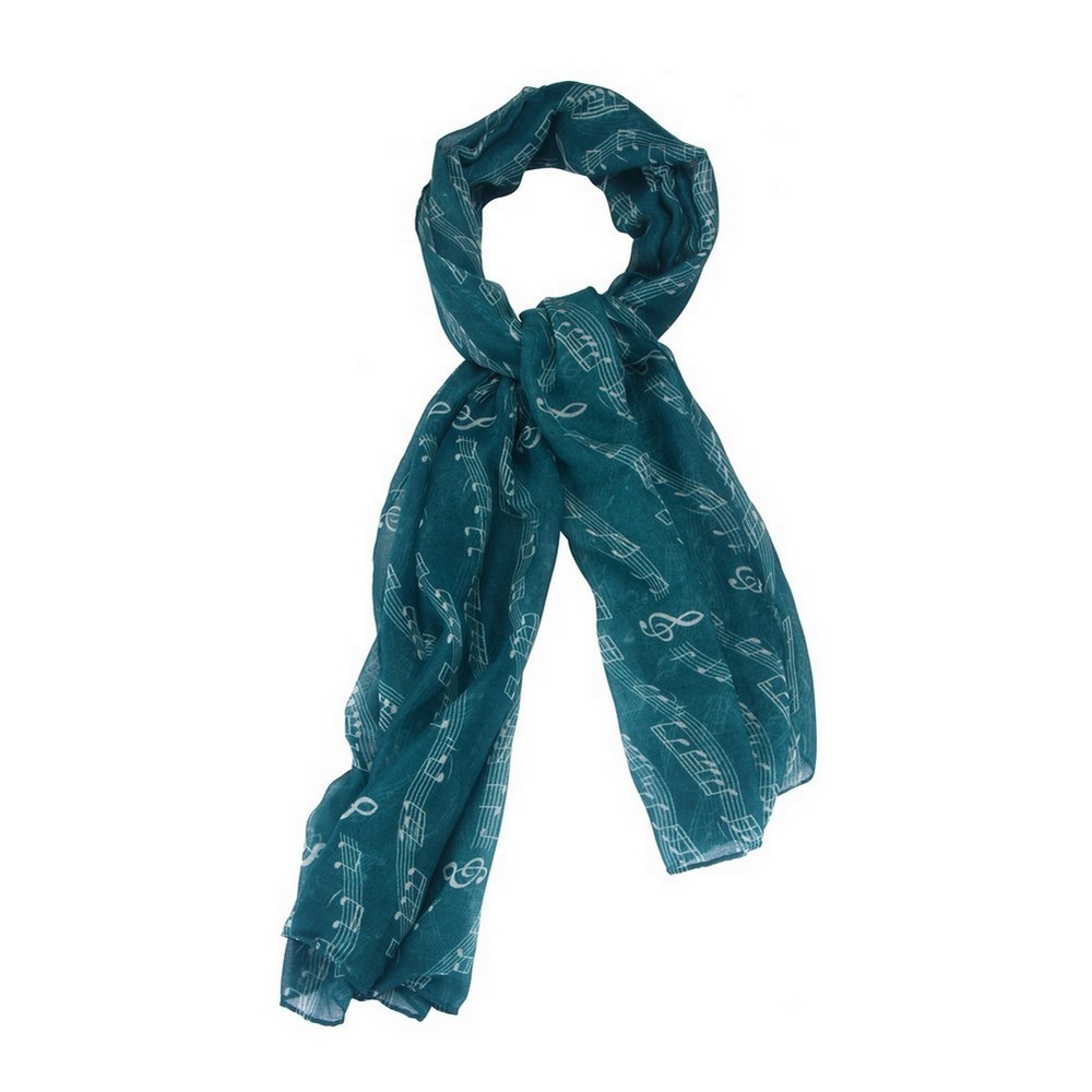 Scarf silent melody teal blue