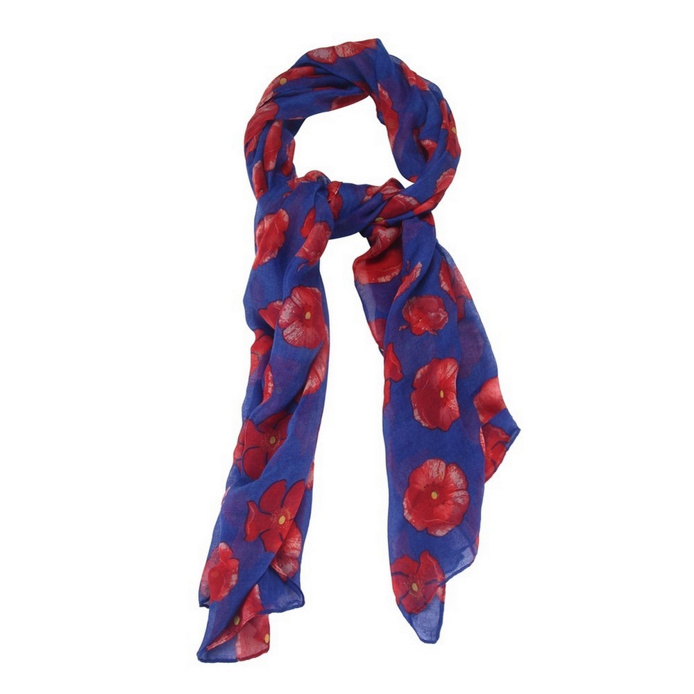 Scarf poppy royal blue