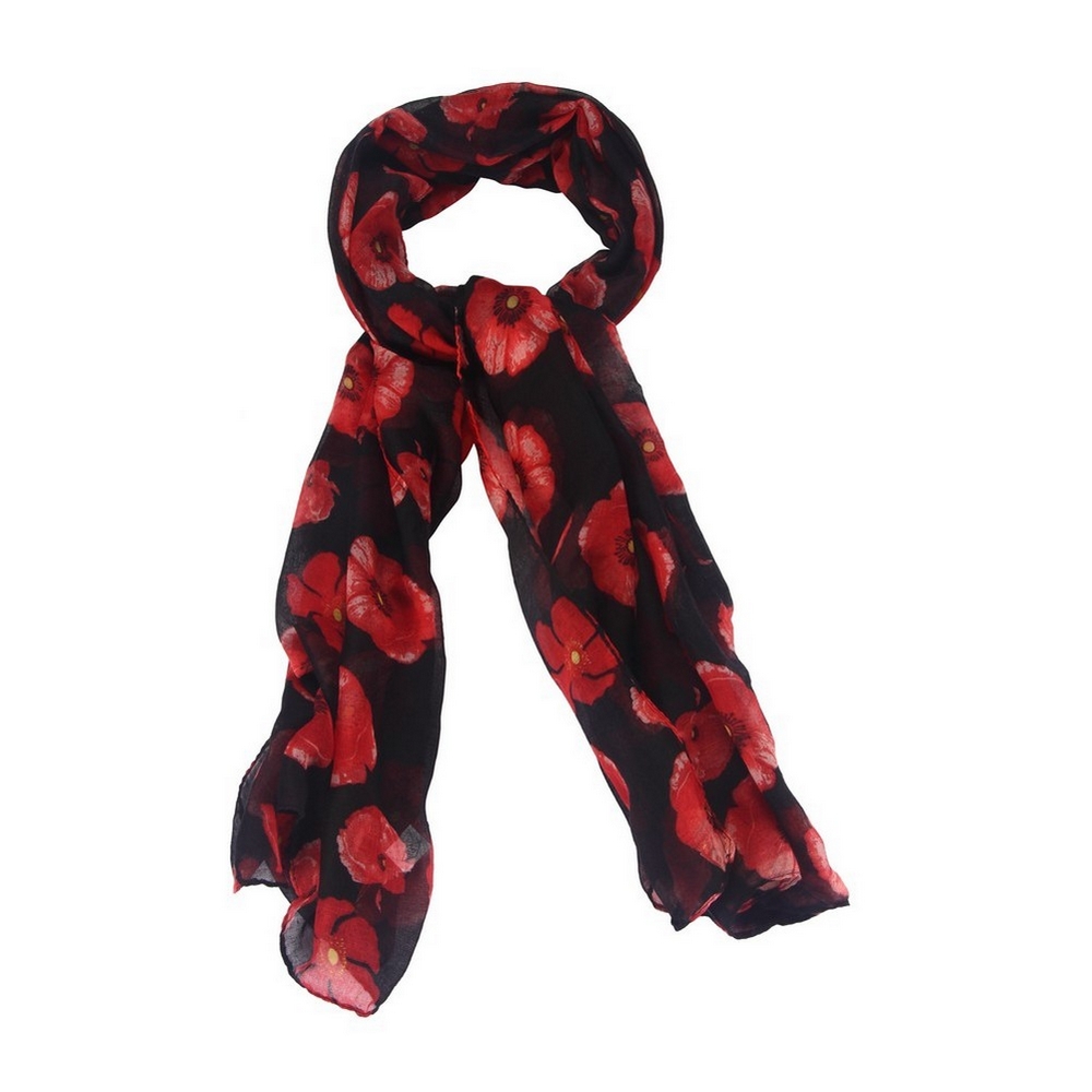 Scarf poppy black