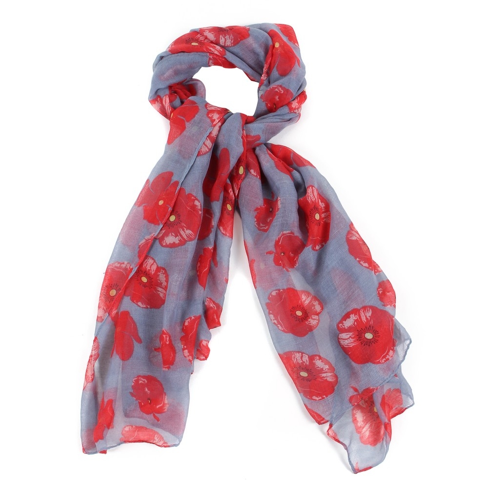 Scarf poppy light grey