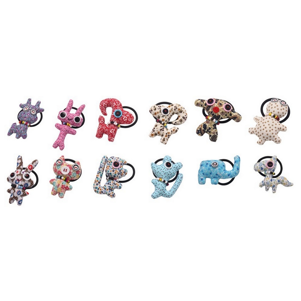Scrunchie cotton odd bods assorted shapes and patterns multi