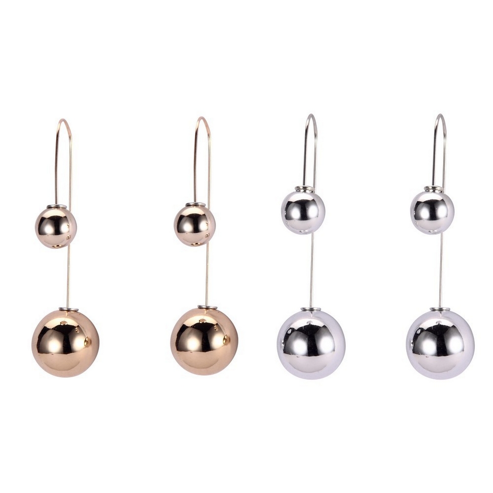 Front & back earring balls in balance gold & silver