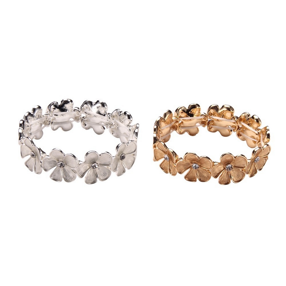Bracelet crystal glass simple matt or shiny flower