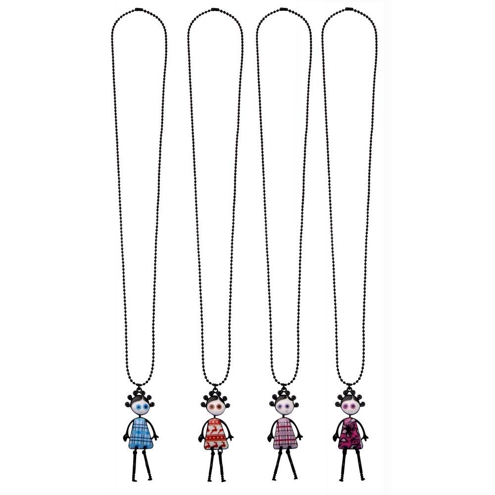 Necklace with a pendant dolly dancing multicoloured