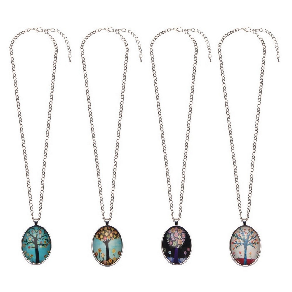 Necklace glass tree of life multicoloured