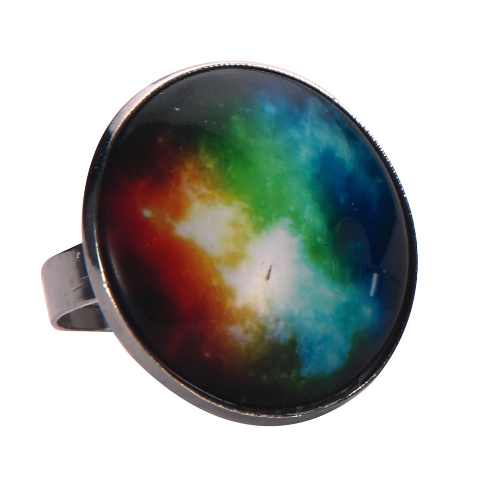 Ring glass universe burst multicoloured