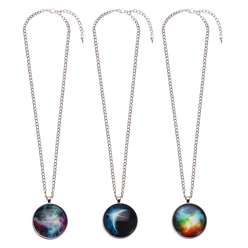 Necklace glass universe assorted colours