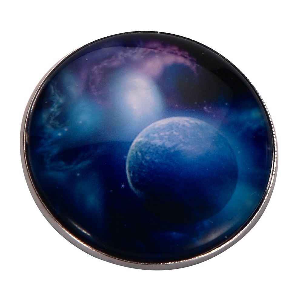 Brooch glass universe moon blue