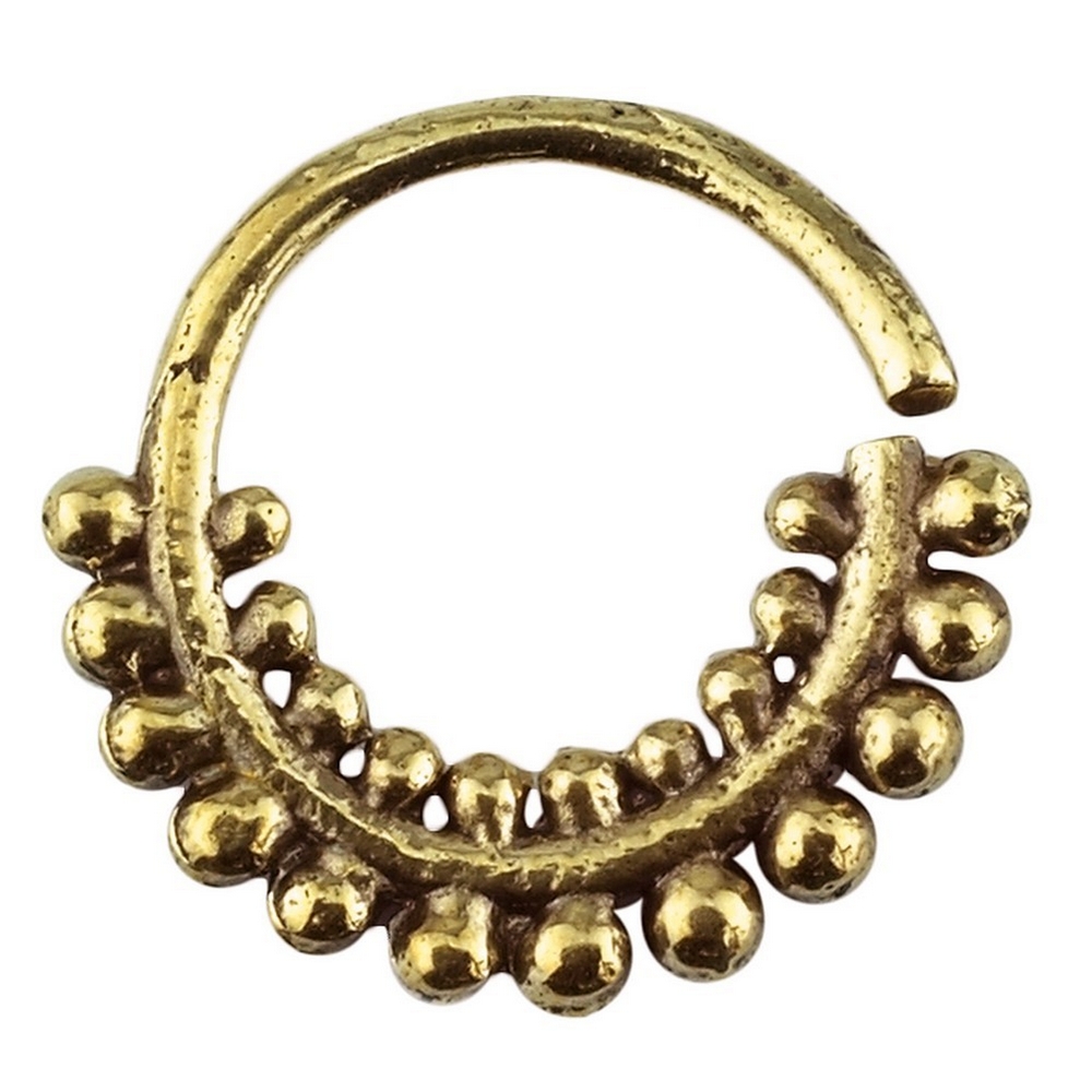 Nose Hoop brass small beaded