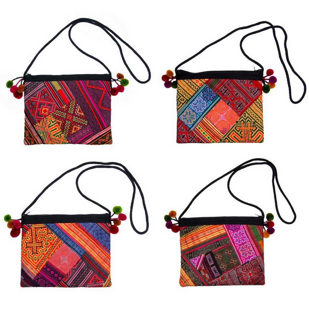Tablet case fabric patchwork pompom