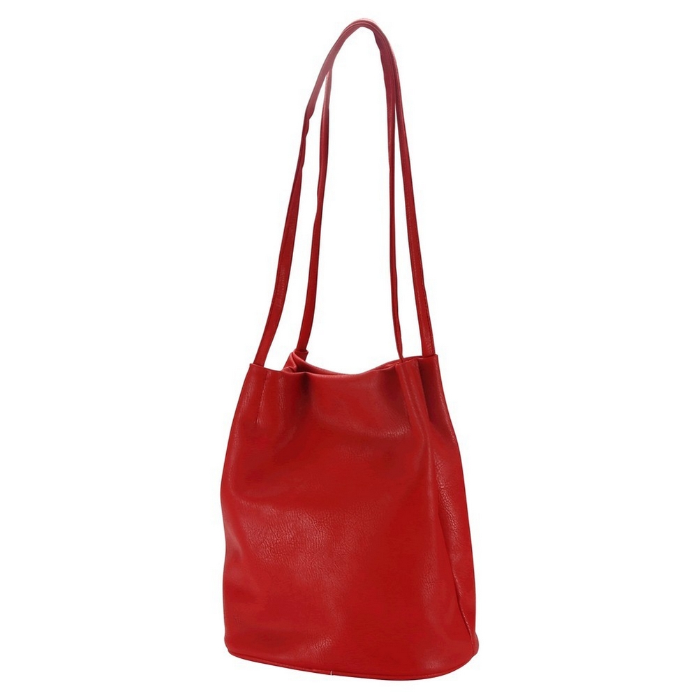 Shoulder bag nubuck effect classic red
